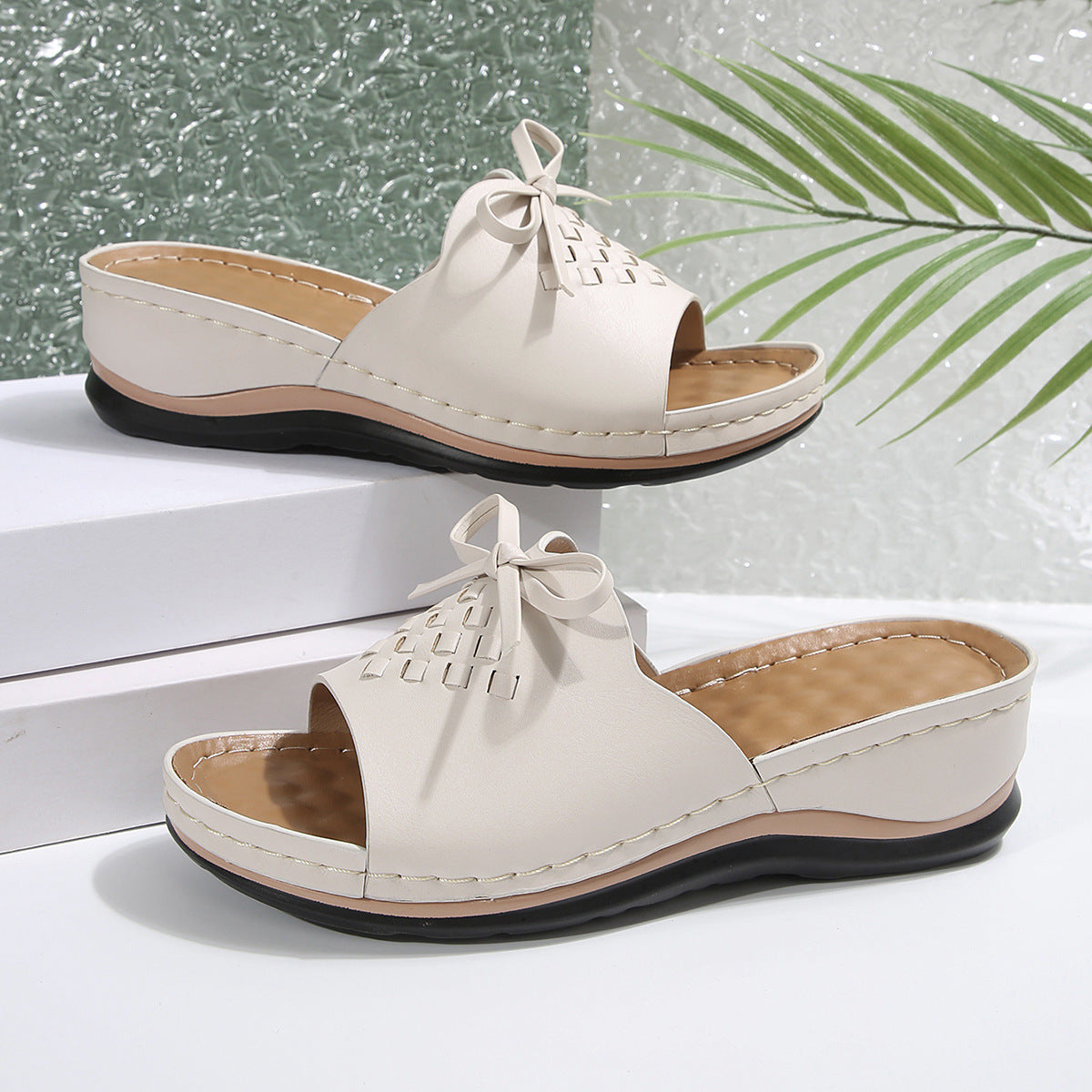 New Orthopedic Bow Wedge-heeled Platform Slippers