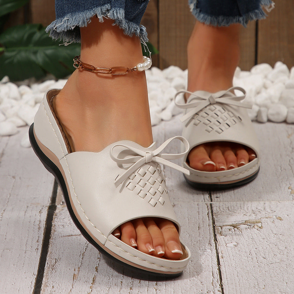 New Orthopedic Bow Wedge-heeled Platform Slippers