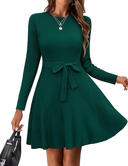 Women's Ribbed Knit Pullover Sweater Dress (Buy 2 Free Shipping)