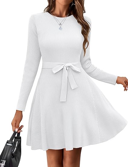 Women's Ribbed Knit Pullover Sweater Dress (Buy 2 Free Shipping)