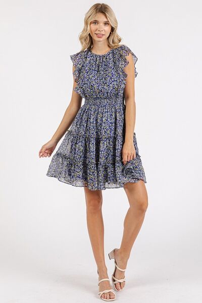 Mittoshop Ditsy Floral Print Ruffle Chiffon Mini Dress
