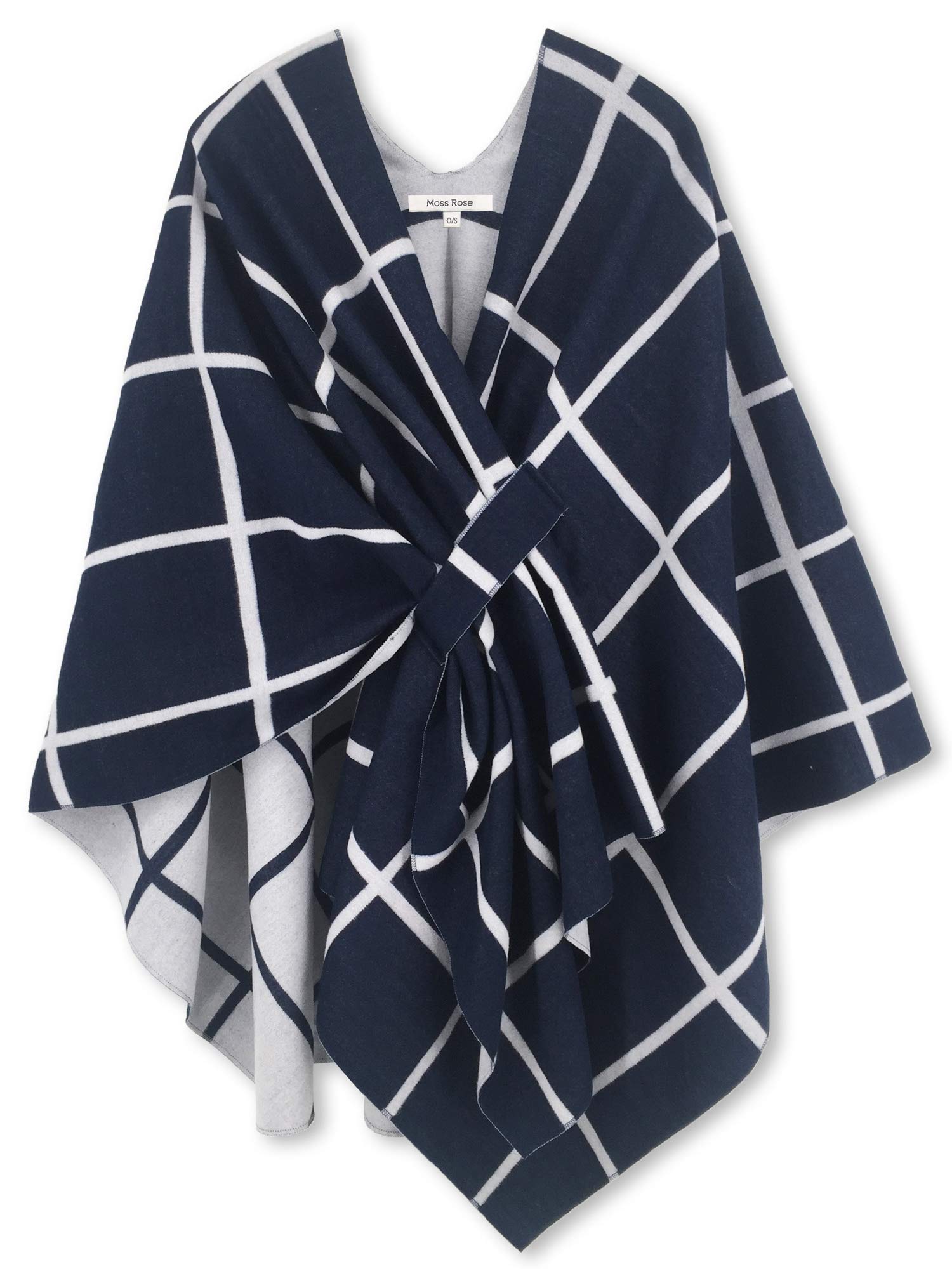 Women's Windowpane Reversible Capes Cardigan Shawls (Buy 2 Free Shipping)