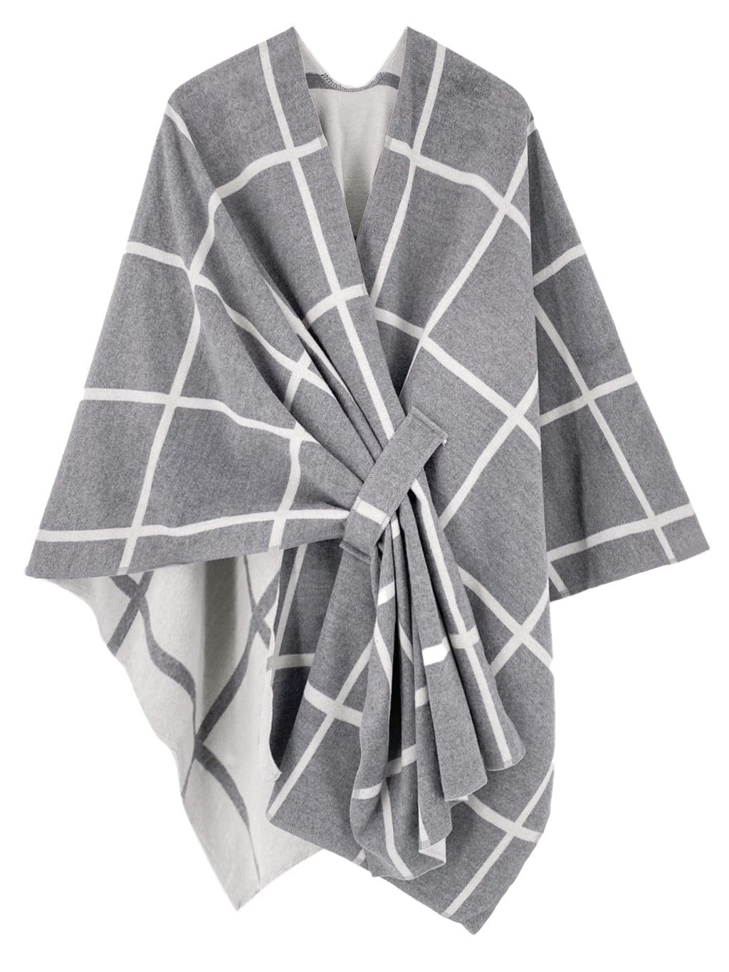 Women's Windowpane Reversible Capes Cardigan Shawls (Buy 2 Free Shipping)