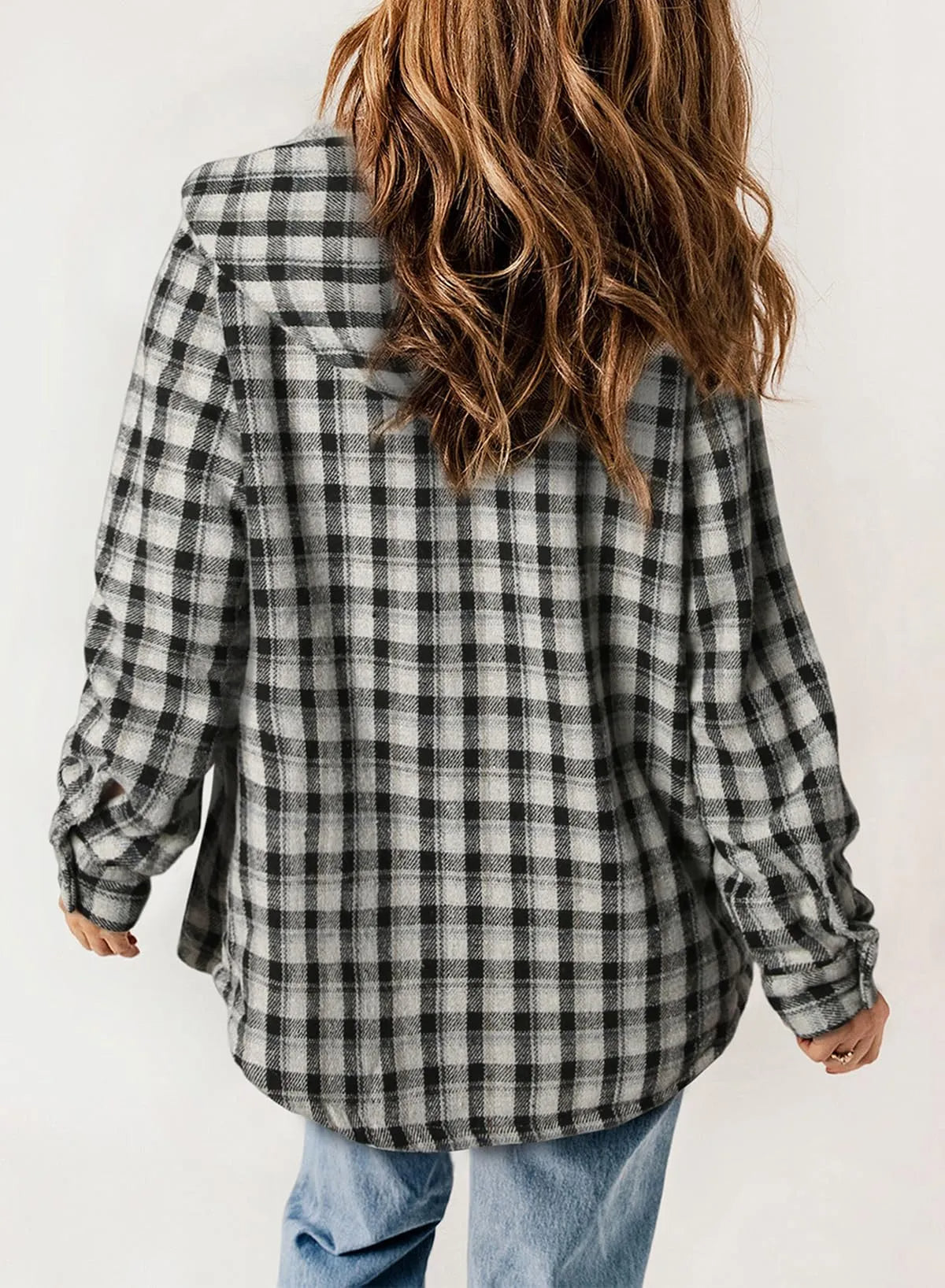 Women's Flannel Plaid Fleece Hooded Jacket (Buy 2 Free Shipping)