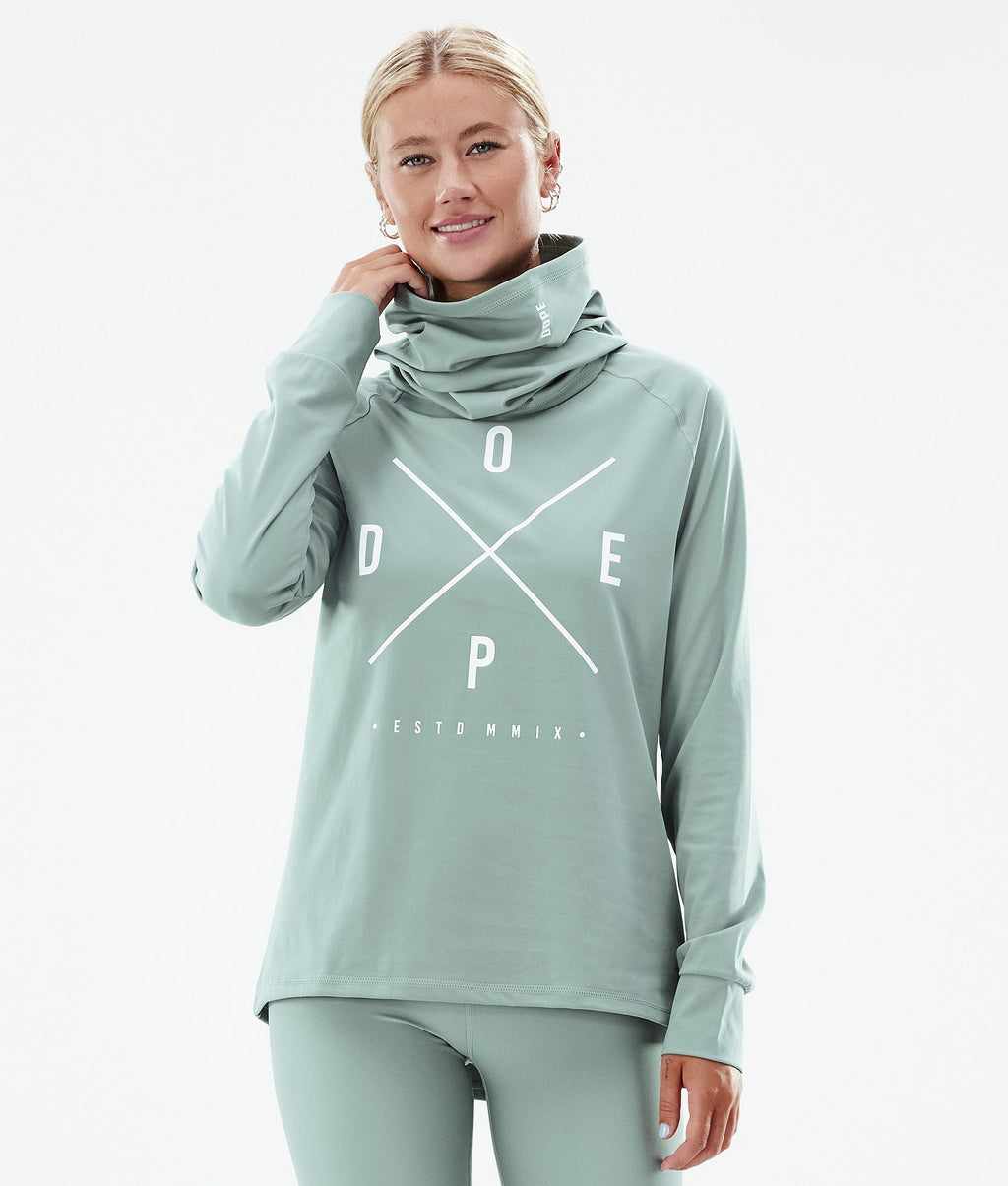 Base Layer Top For Women 2X-Up Faded Green