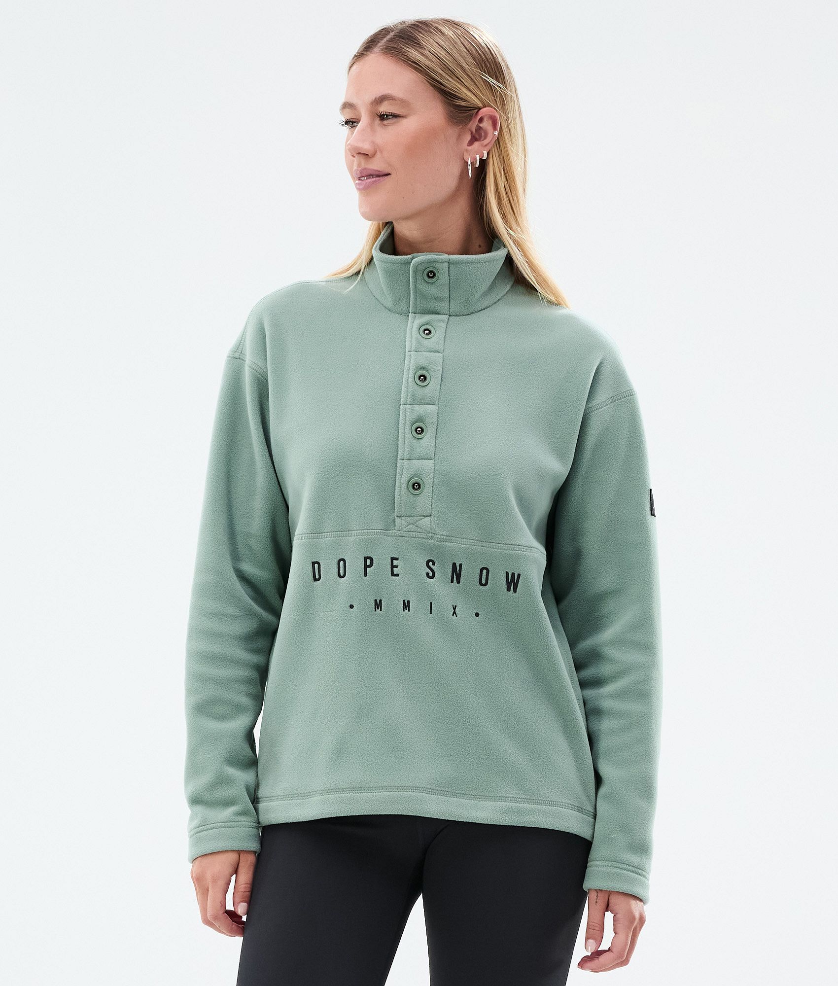 Fleece Sweater For Women Faded Green