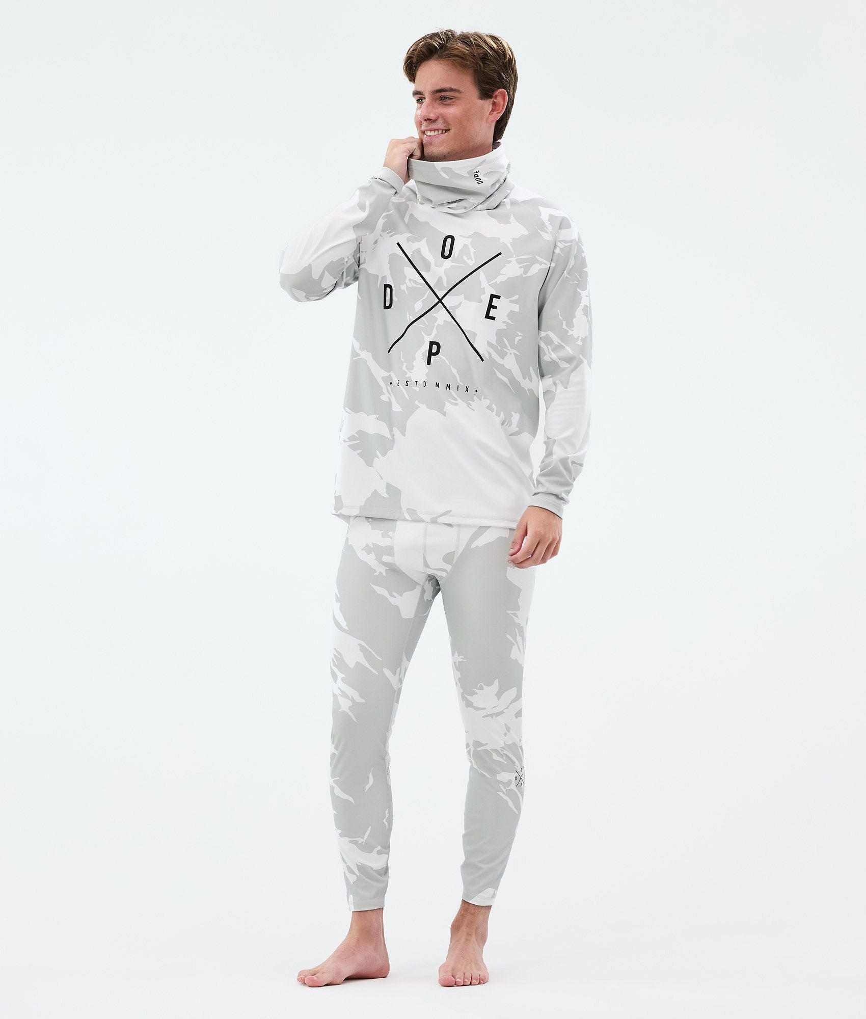 Base Layer Top For Men 2X-Up Grey Camo