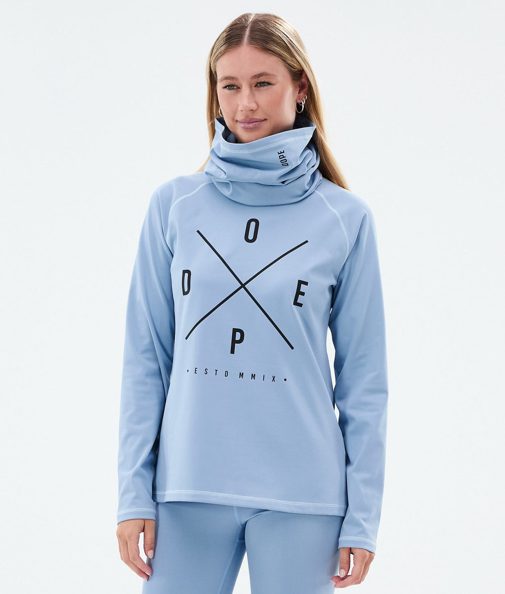 Base Layer Top For Women 2X-Up Light Blue