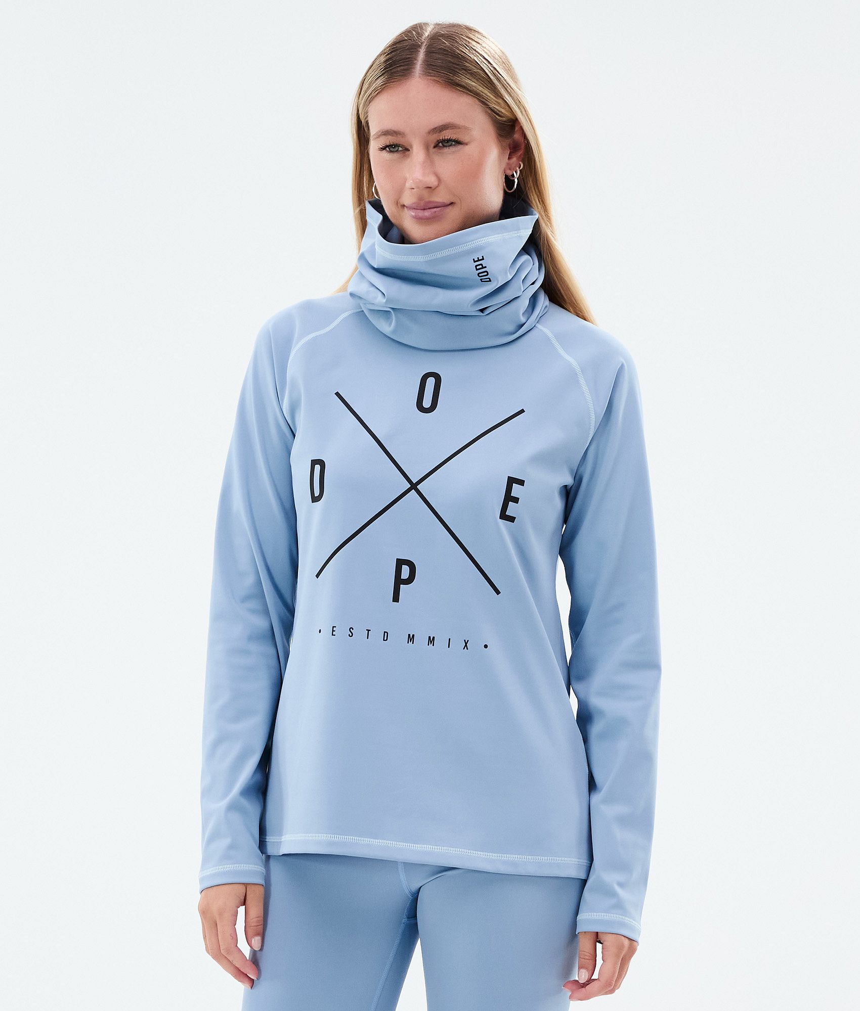 Base Layer Top For Women 2X-Up Light Blue