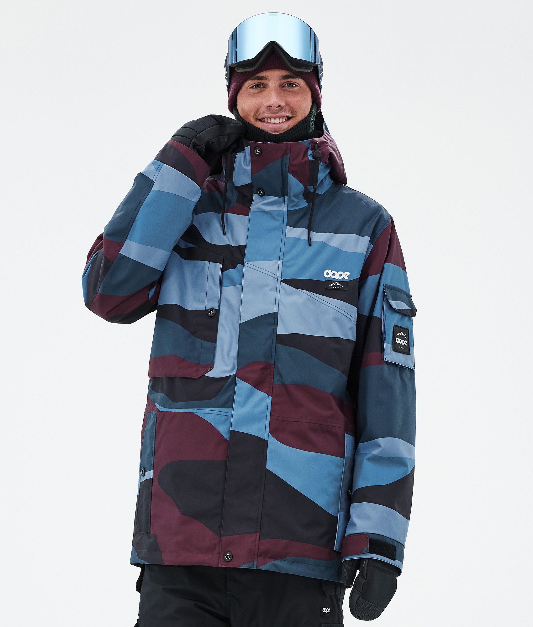 Snowboard Jacket For Men Shards Burgundy Blue