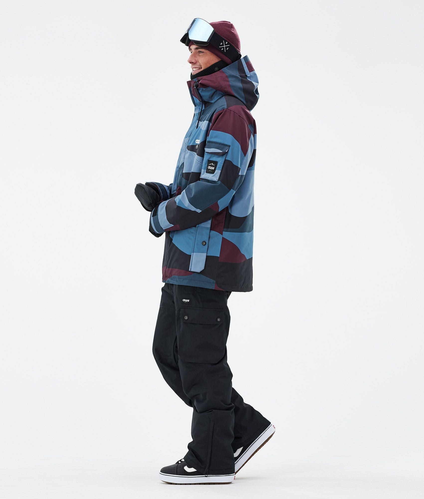 Snowboard Jacket For Men Shards Burgundy Blue