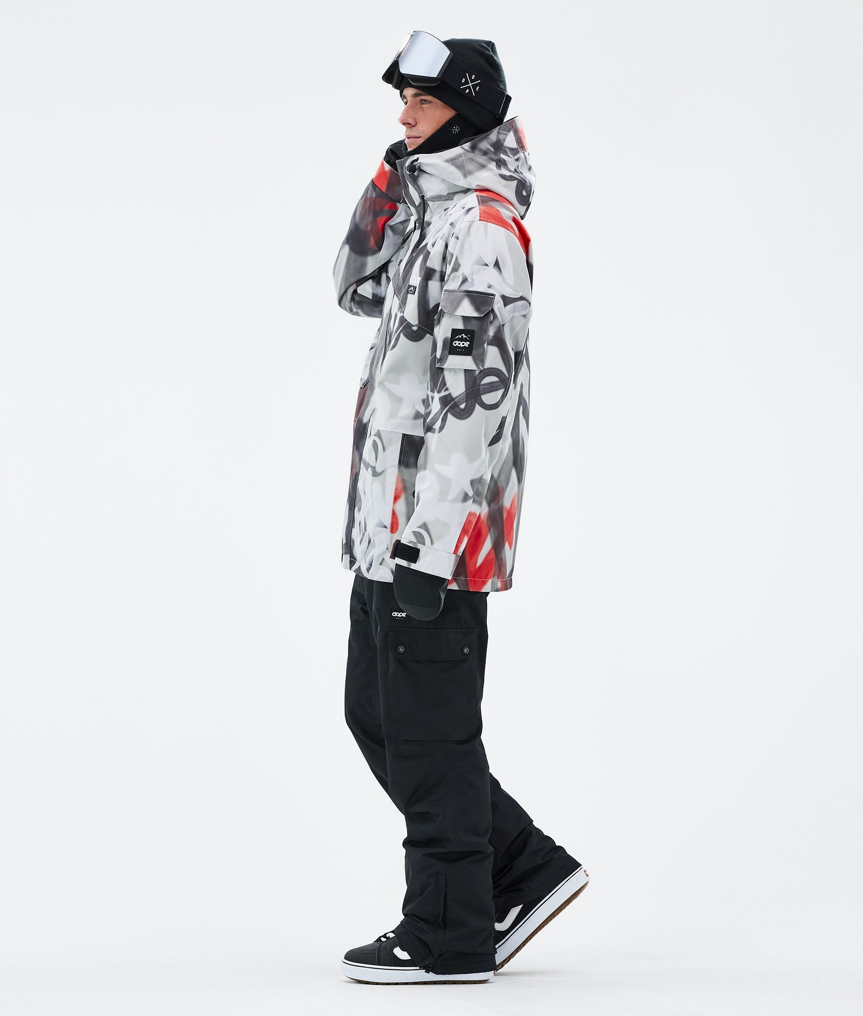 Snowboard Jacket For Men Spray Black Red