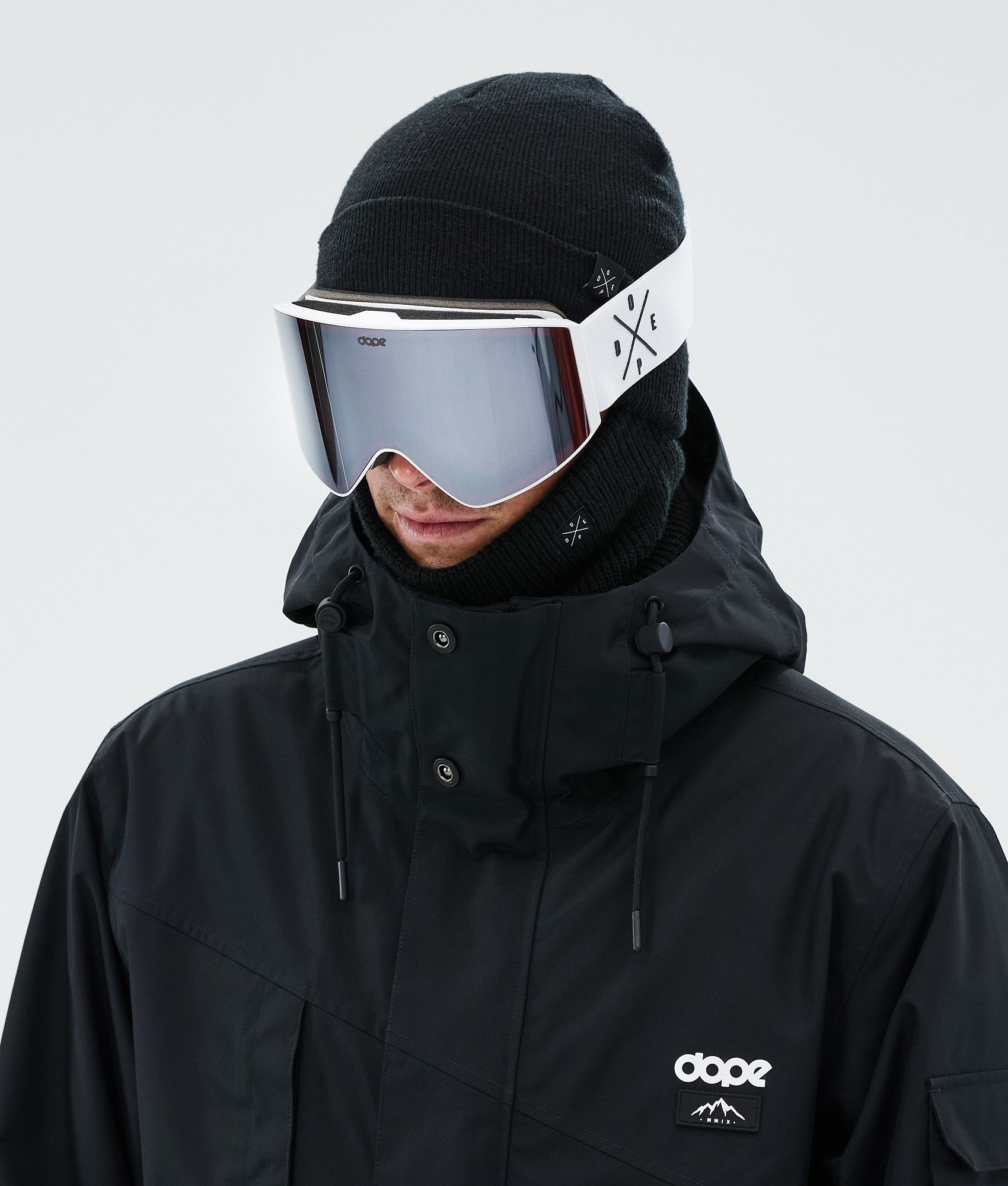 Ski Goggles White/Silver Mirror