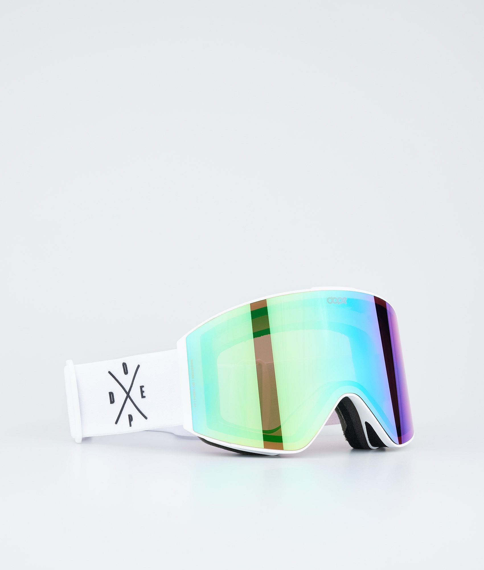 Ski Goggles White/Green Mirror