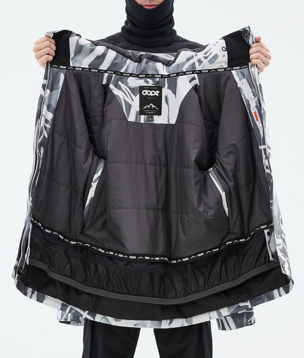 Snowboard Jacket For Men Scribble Black