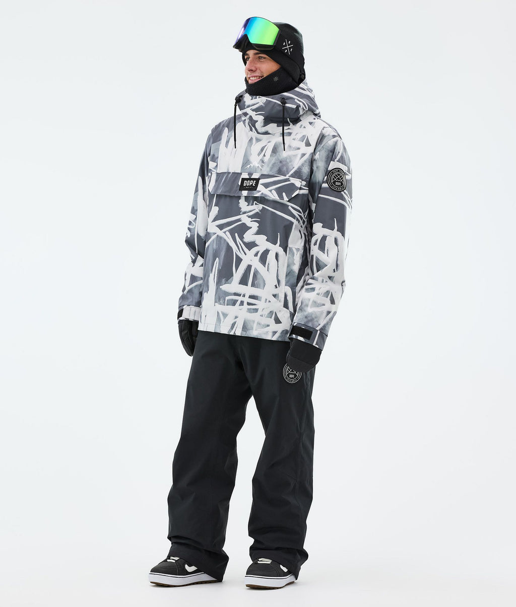 Snowboard Jacket For Men Scribble Black