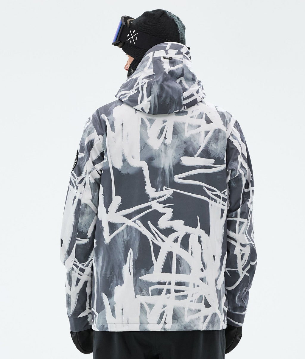 Snowboard Jacket For Men Scribble Black