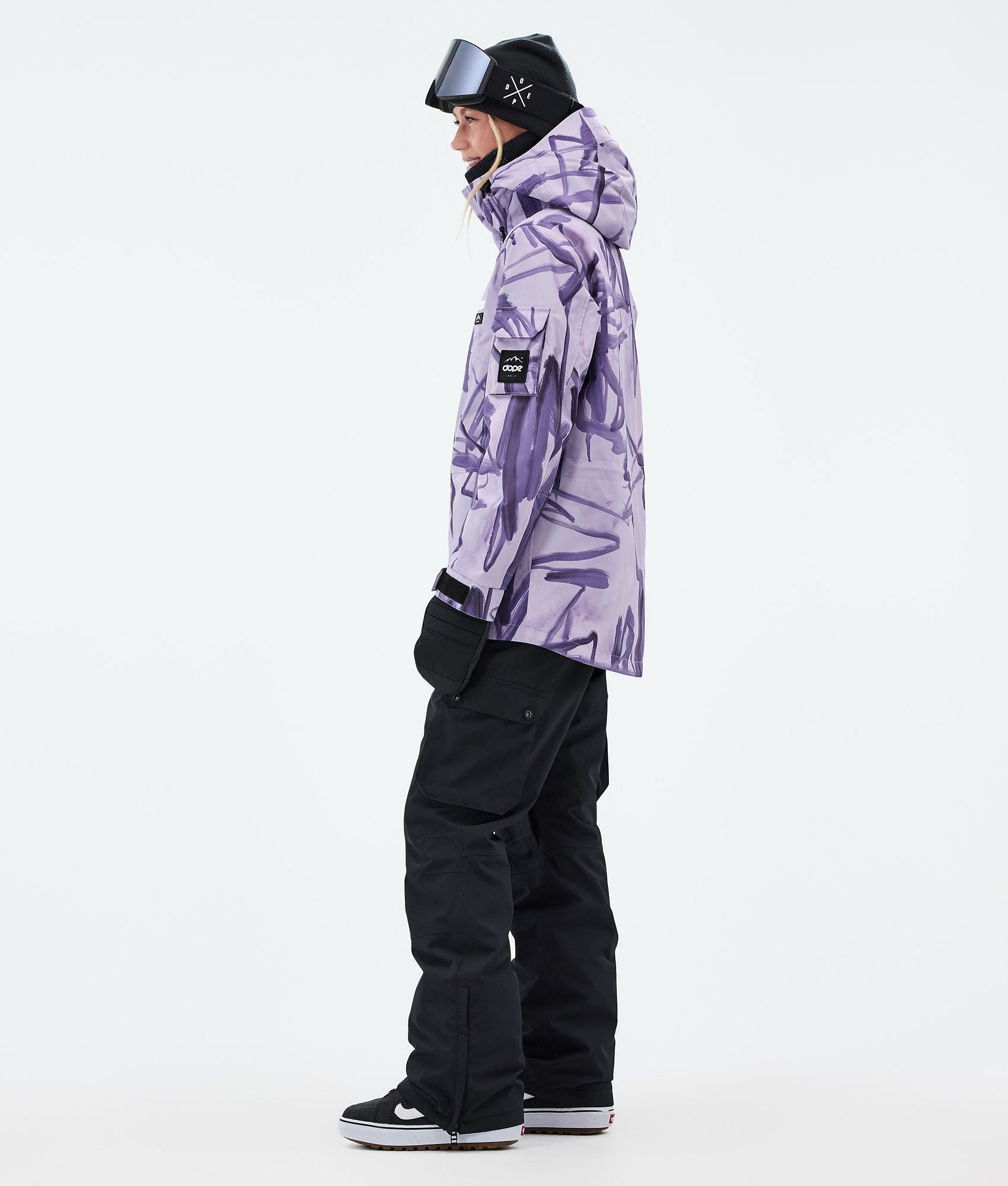 Snowboard Jacket For Women Scribble Purple