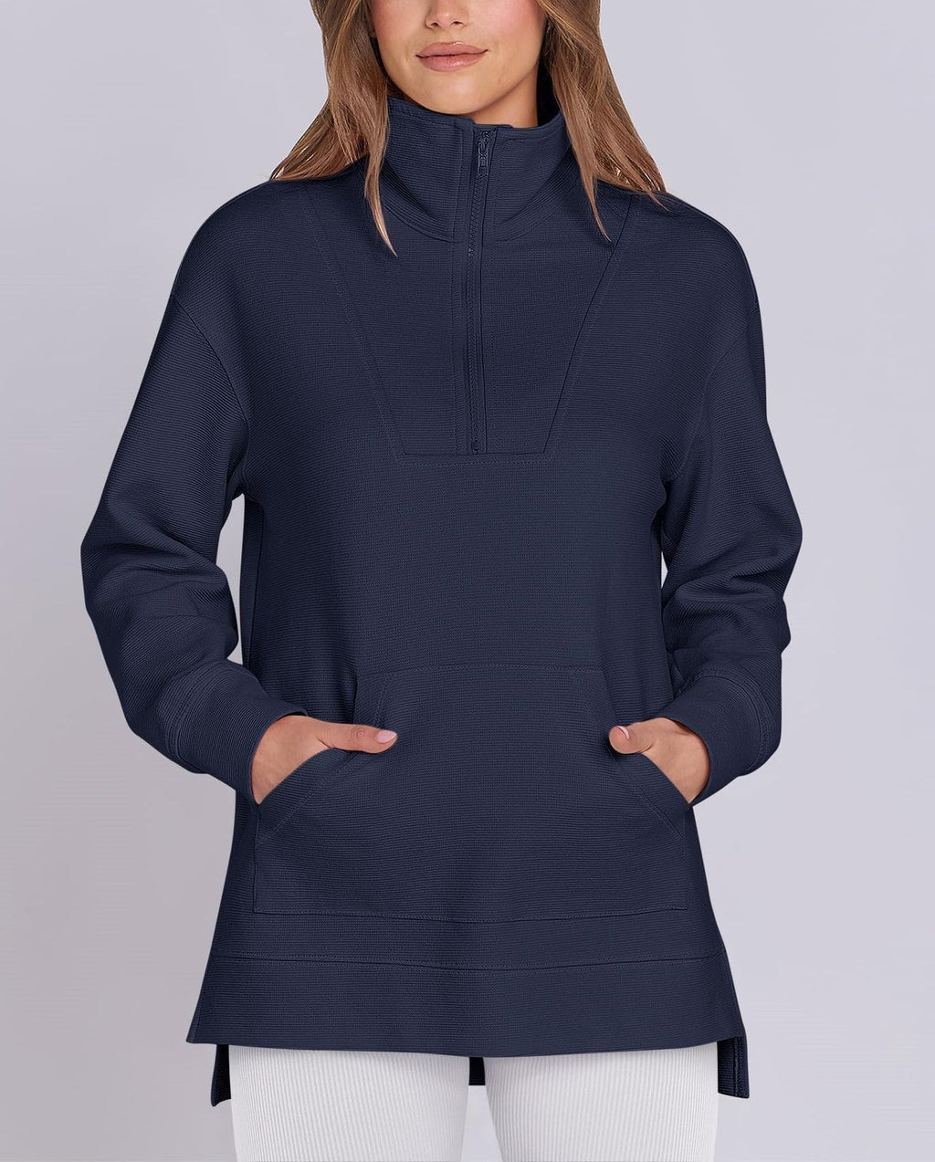 Women's Quarter Zip Oversized Knit Pullover (Buy 2 Free Shipping)